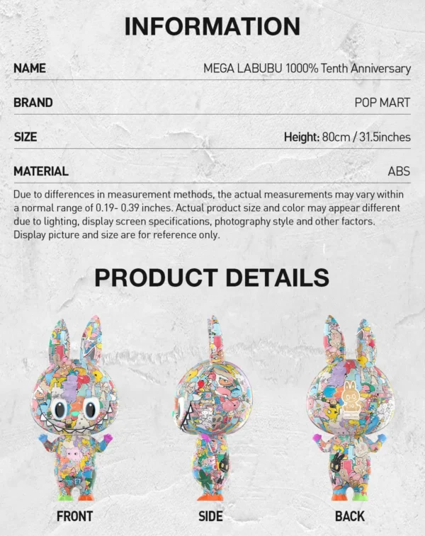 [Almacén local] MEGA LABUBU 1000% 10.º aniversario 5