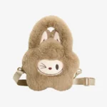 Bolsa marrón de peluche con flores de la serie clásica de Labubu The Monsters