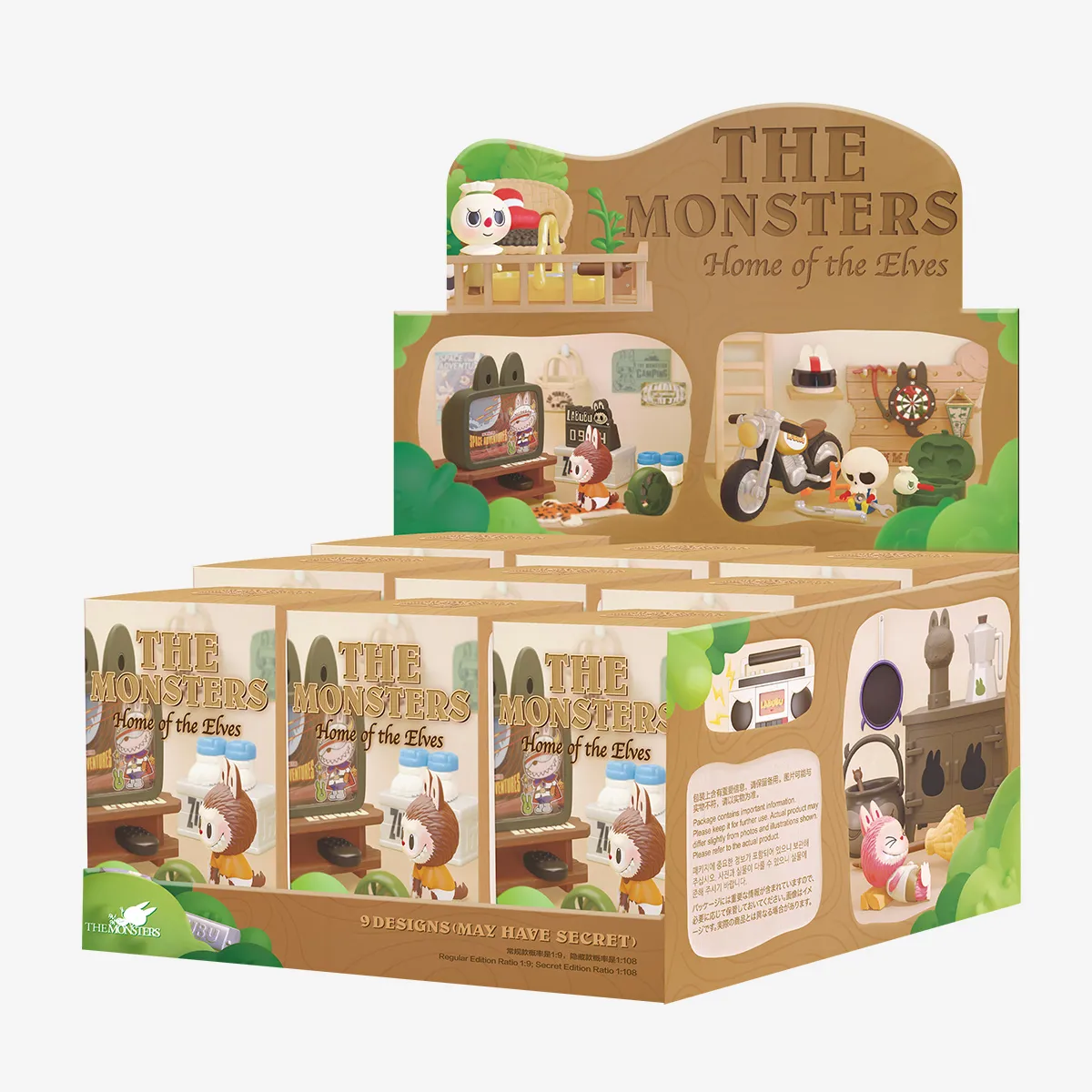 Caja sorpresa de 9 piezas de Labubu The Monsters: El hogar de los elfos Caja sorpresa de 9 piezas de Labubu The Monsters: El hogar de los elfos