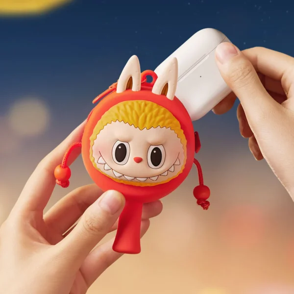Estuche para auriculares con sonajero de tambor Labubu The Monsters 3