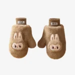 Guantes de peluche navideños cálidos y esponjosos Labubu